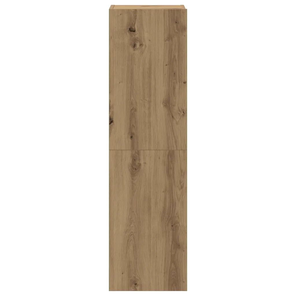 Mobili TV a Parete 4 pz Rovere Artigianale in Legno Multistrato