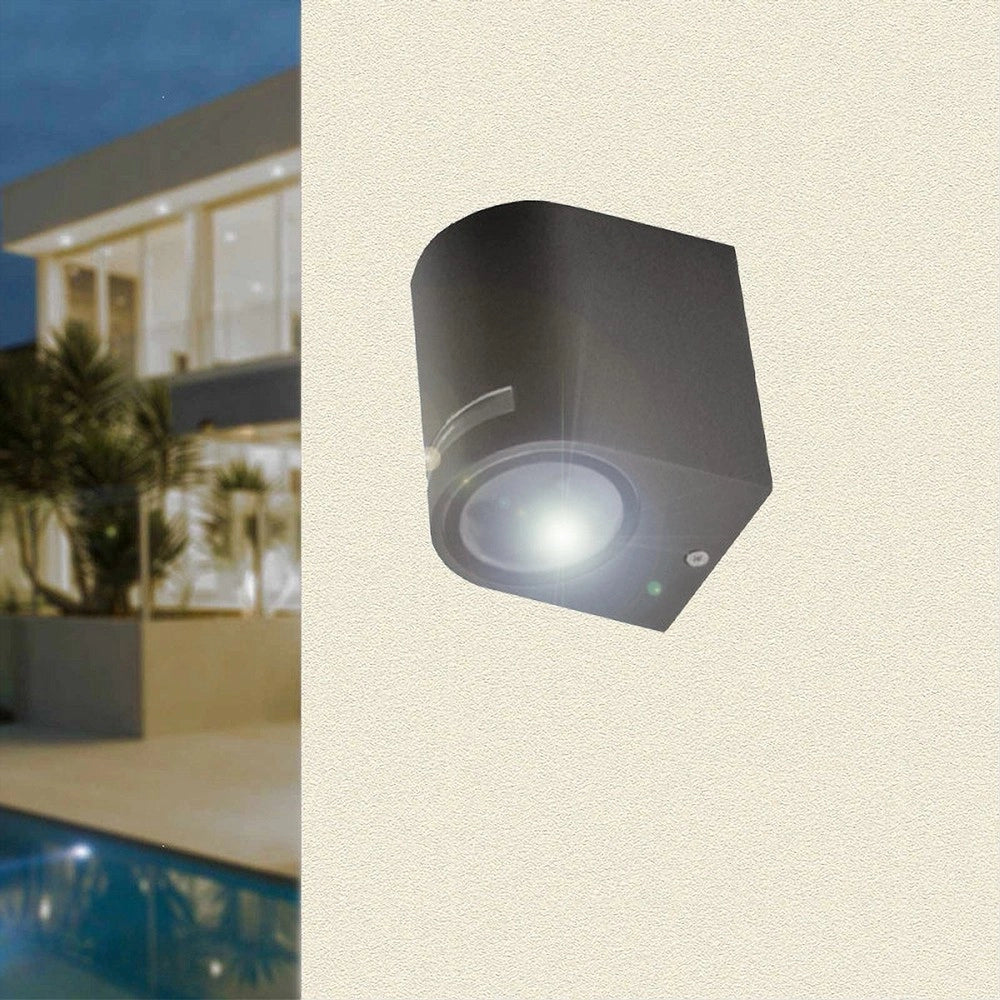Trade Shop - Applique Esterno Parete Facciate Giardino Lampada Muro Attacco Gu10 Ip54 Gn-wl061 - Nero