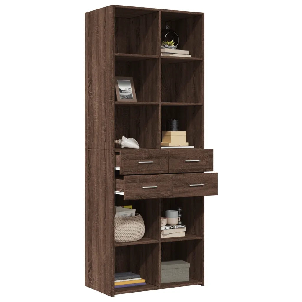 vidaXL Credenza Rovere Marrone 70x42,5x185 cm in Legno Multistrato