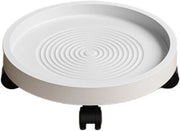 Trolley per piante per interni ed esterni - supporto portapiante rotante con ruote e carrello per interni - bacchi per piante mobili portatile (bianco, 22 cm)