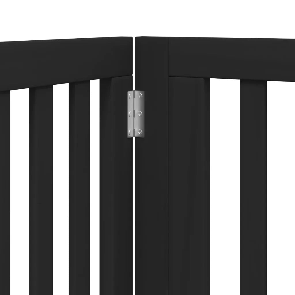 Cancello per Cani Porta Pieghevole Nero 4 Pannelli 320cm Pioppo CFW9162789
