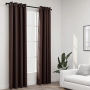 Tende Oscuranti Effetto Lino con Occhielli 2 pz Talpa 140x245cm 321202