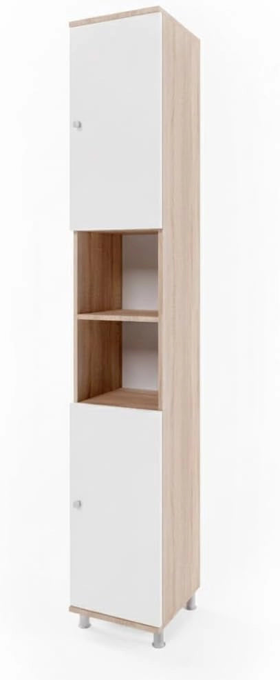 Mobile bagno alto Fynn, Sonoma, 30 x 190 cm, per la conservazione di articoli da bagno e asciugamani