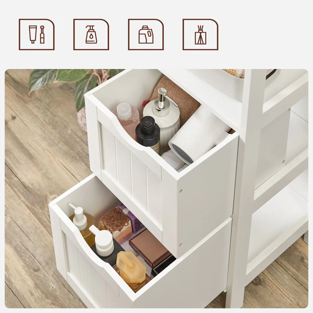 Mobile bagno indipendente mobile contenitore comodino mobile angolare con 2 cassetti bianco 12_0006504