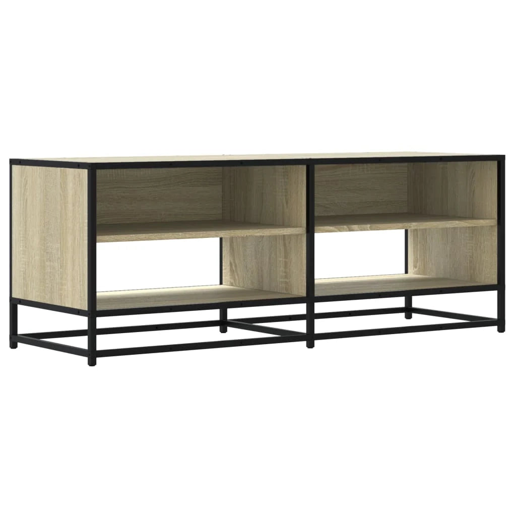 Mobile TV multimediale mensola TV credenza mobile TV sala da pranzo soggiorno camera da letto rovere Sonoma 120,5 x 40 x 46 cm legno ingegnerizzato e metallo marrone 02_0027469