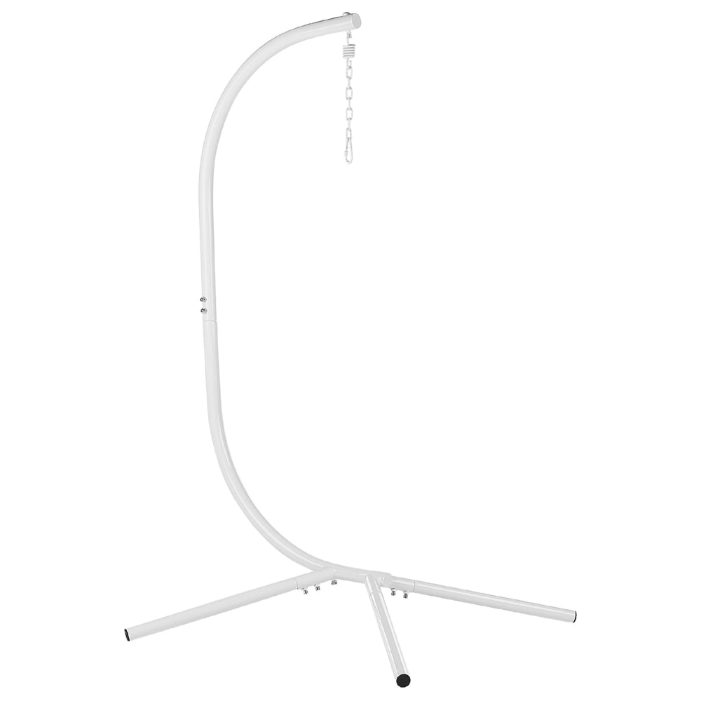 Sedia appesa bianca con supporto e morbido cuscino boho scandinavo