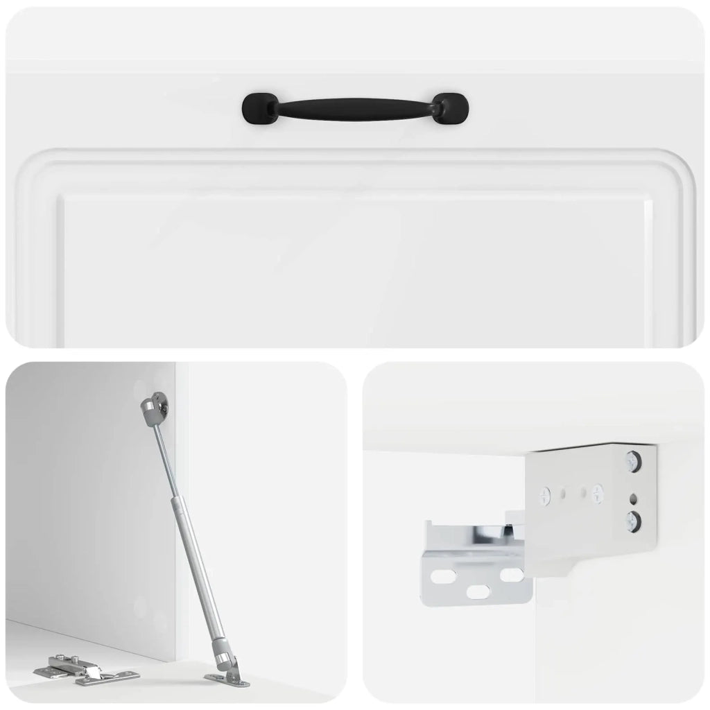 Mobile Porta TV da Muro Bianco Lucido 98 x 41 x 30 cm 899379
