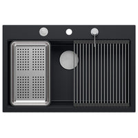 Lavello In Granito Marc 110 Workstation Black Acciaio