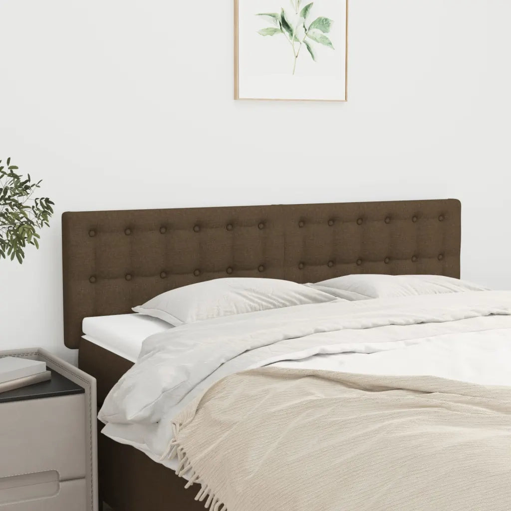 Testiera Marrone Scuro 144x5x78/88 cm in Tessuto 346459