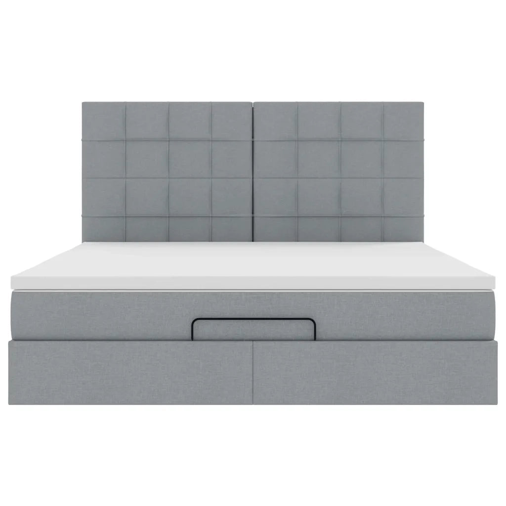 Struttura Letto Pouf con Materasso 160x200 cm in Tessuto 3314017
