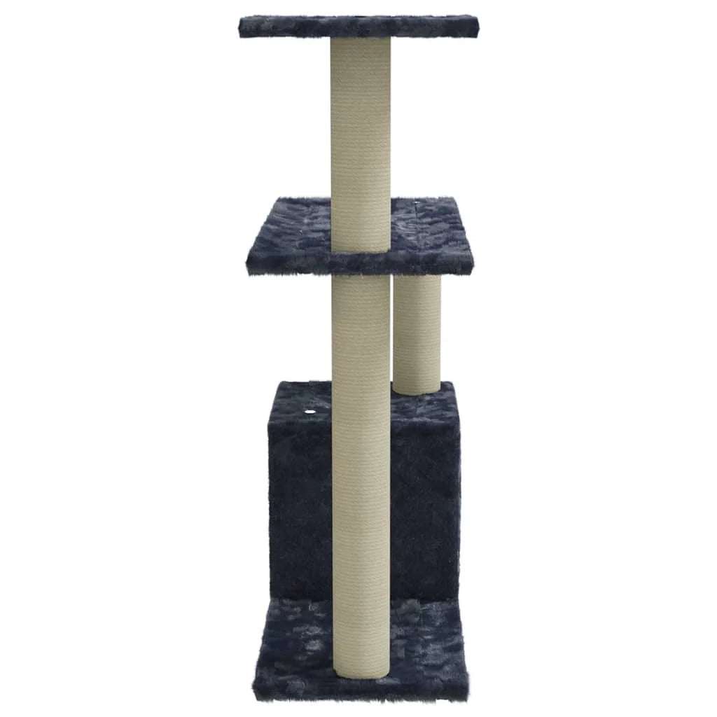 Tiragraffi per gatti torre per arrampicata giocattolo piattaforma per arrampicata con tiragraffi in sisal scuro 70 cm grigio 02_0022701