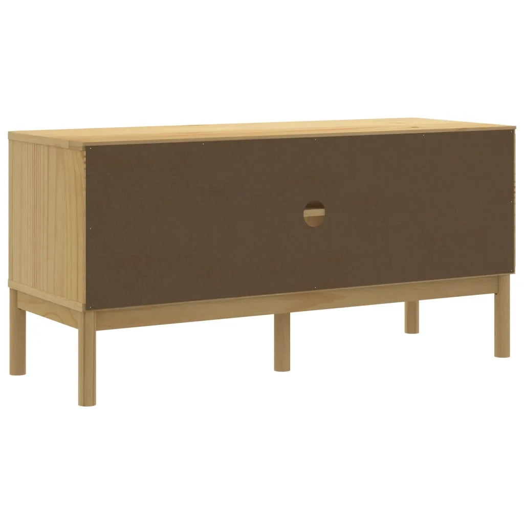 Mobile TV FLORO Marrone Cera 114x43x55 cm in Legno di Pino 374014
