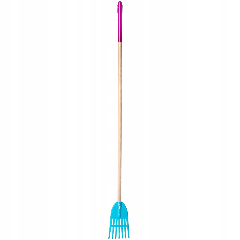 Rastrello per foglie KADAX per giardino, erba, manico in legno, 150 cm, rastrello da donna a 7 punte