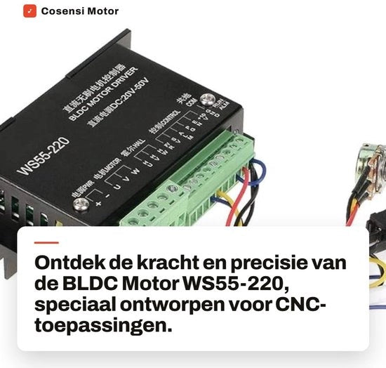 Motor BLDC 500W - Motor Borstelloso - Spintero CNC - Controller del Motore - Protezione Sopravvenienza - Silenzioso, Alta Velocità - Controller del Motore