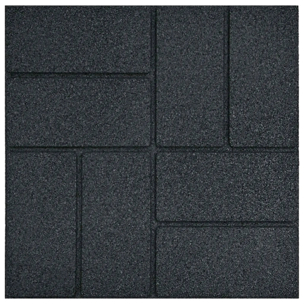 Pietra da Passo 6 pcs Nero 40,5 x 40,5 x 2 cm Gomma 42030072
