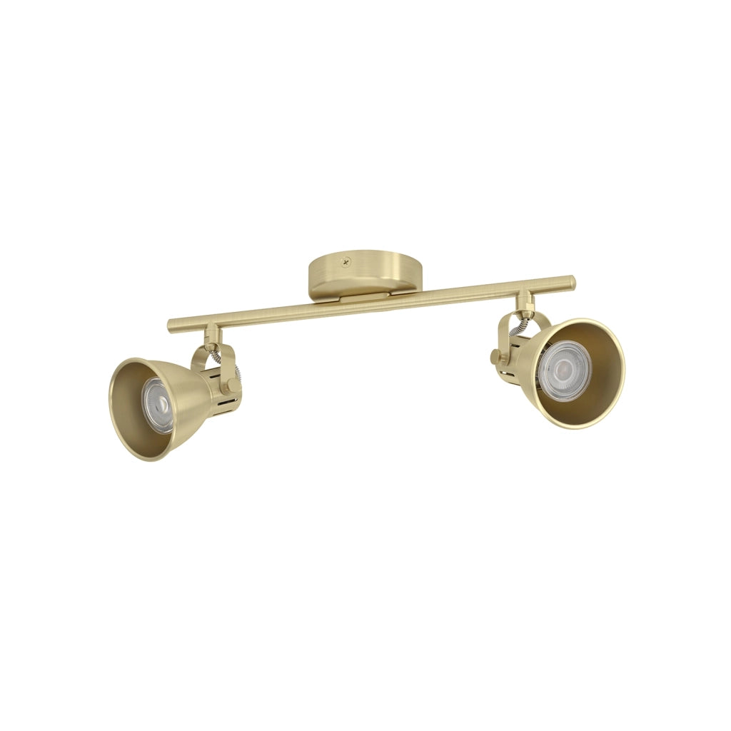 Spot Moderno Seras In Acciaio Ottoneottone Spazzolato 2 Luci Gu10 3W Ip20