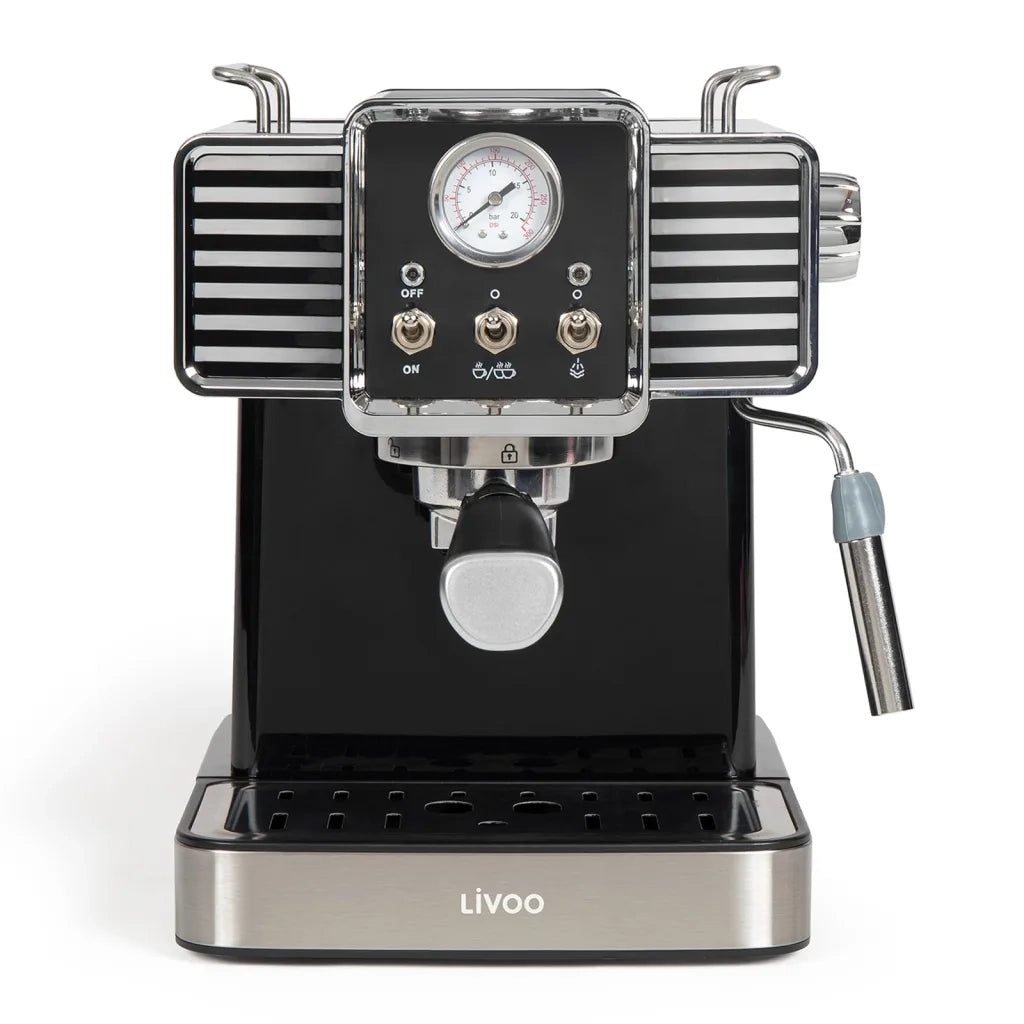 Livoo Macchina per Caffè Espresso con Montalatte 1,5 L 1350 W Nera 443489