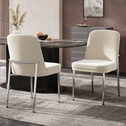 Set sedie da pranzo in velluto beige