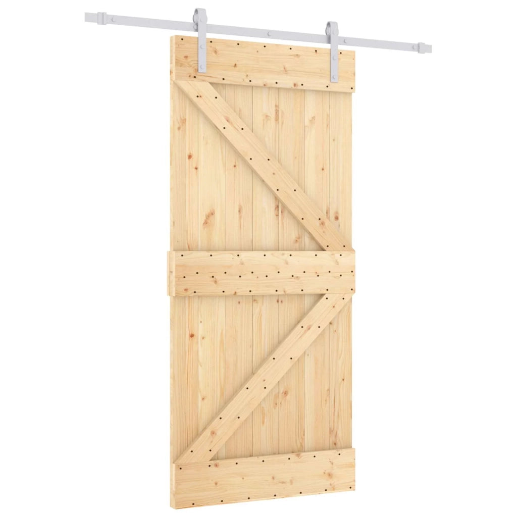Porta scorrevole Naturale e Bianco 90 x 210 cm