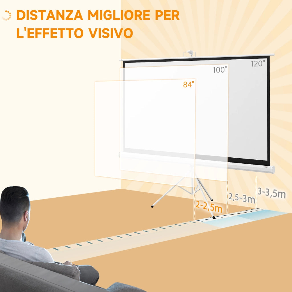 Supporto per Proiettore con Treppiede Regolabile ¨C zephmum ¨C 84 Pollici, Bianco, Plastica e Metallo