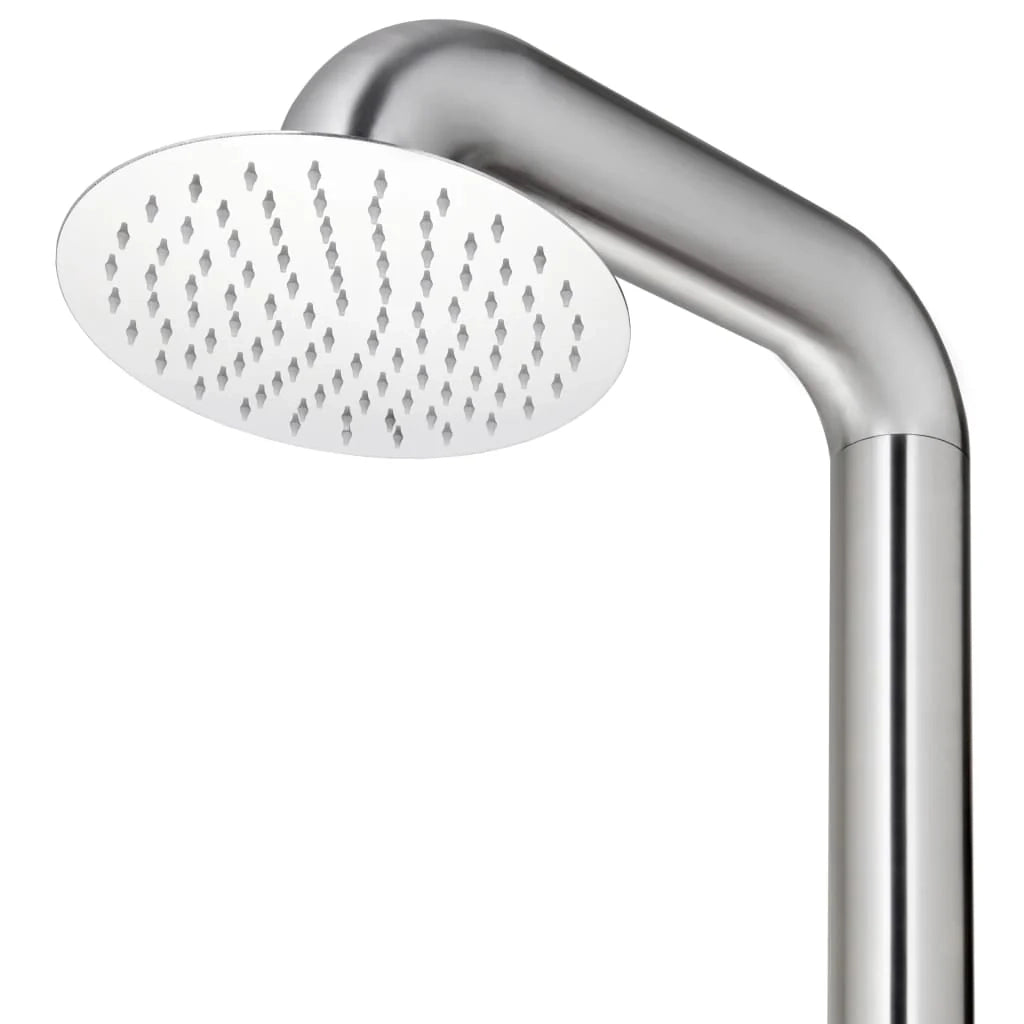 Doccia da giardino con base 230 cm inox grigio 02_0042056