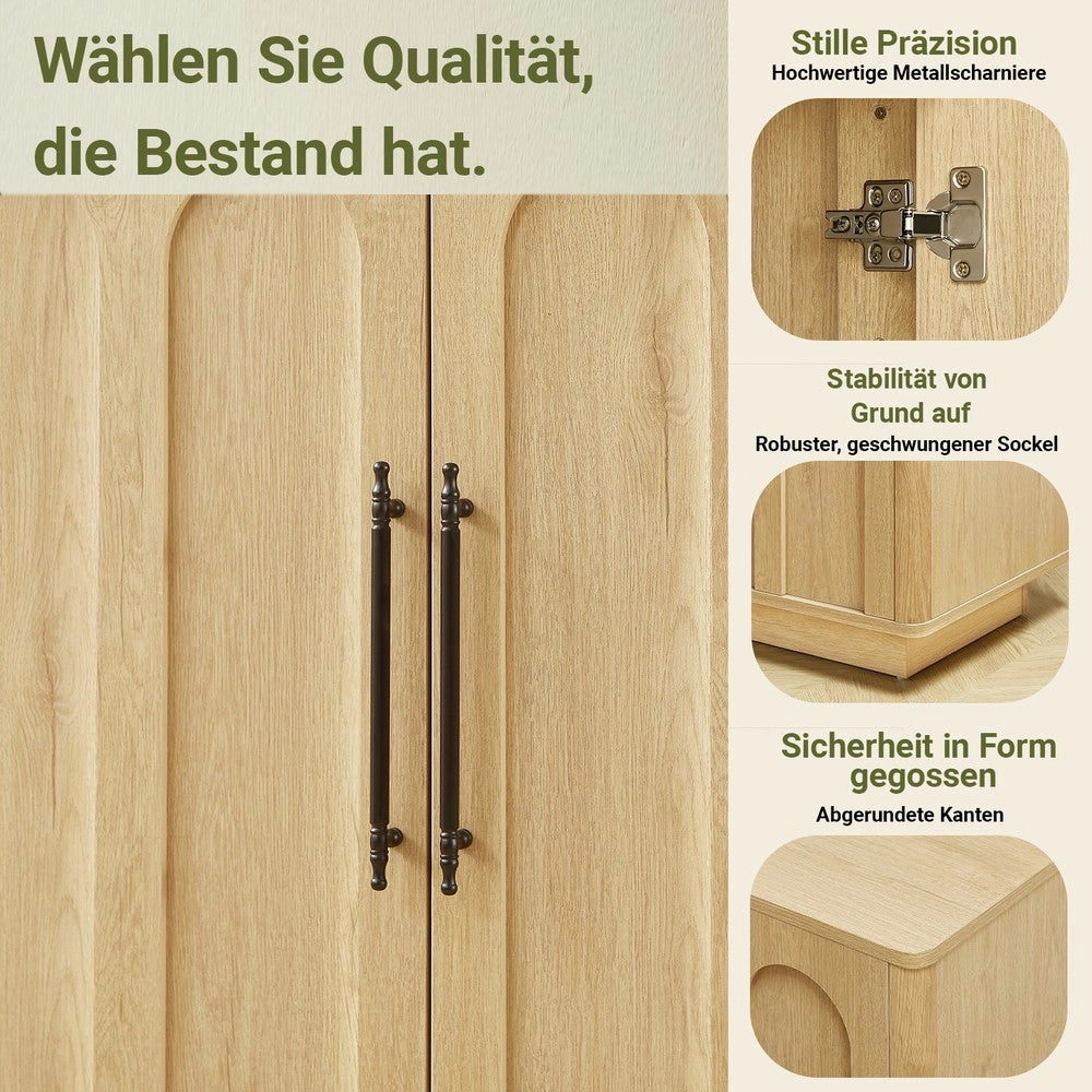 Credenza con 4 Ante ¨C MINIMAL ¨C Legno, Soft-Close, 160cm, Soggiorno