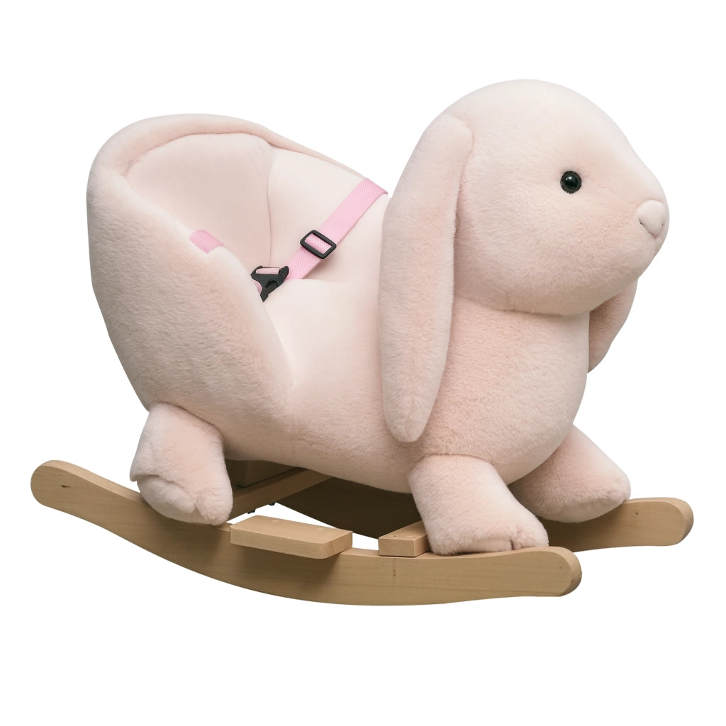 Cavallo a Dondolo per Bambini con Sonido e Sicurezza ¨C zephmum ¨C Rosa 60x33x50