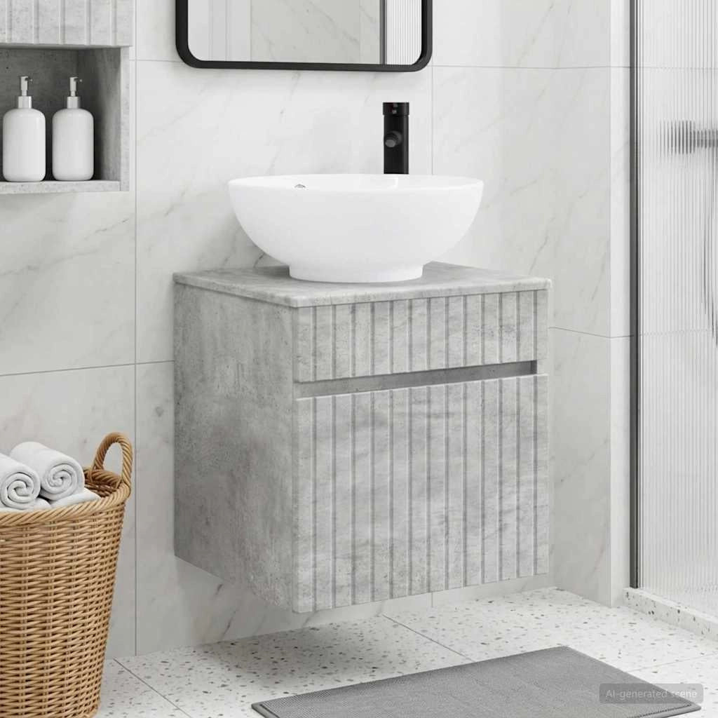 Mobile lavabo da parete Grigio Cemento 49 x 44,5 x 66,5 cm 890605