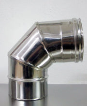CANNA FUMARIA TUBO CURVA ACCIAIO INOX AISI 316 Monoparete 90°  -TUTTE LE MISURE- ø120