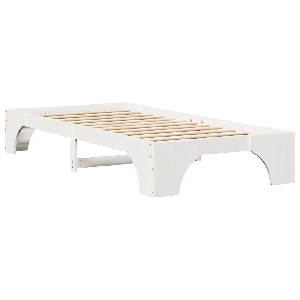 Struttura del letto Bianco 90 x 190 cm Pino massello 872969