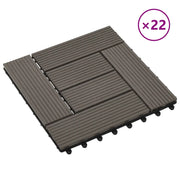 Piastrelle per Decking 22 pz 30x30cm 2mq in WPC Marrone Scuro