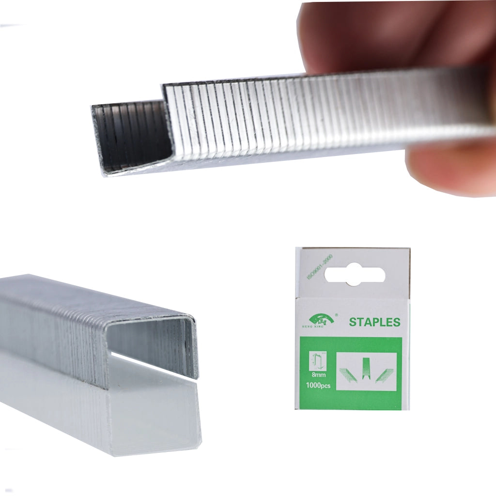 Punti Metallici Tipo M 8mm 1000 Pezzi – Uso Professionale | Lunghezza 8mm, Spessore 1,2mm, Larghezza 11,23mm