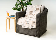 Telo Arredo Granfoulard Copritutto Cotone Made Italy Vari Disegni Arredatutto Copriletto Multiuso - 2 Piazze - Holly Beige