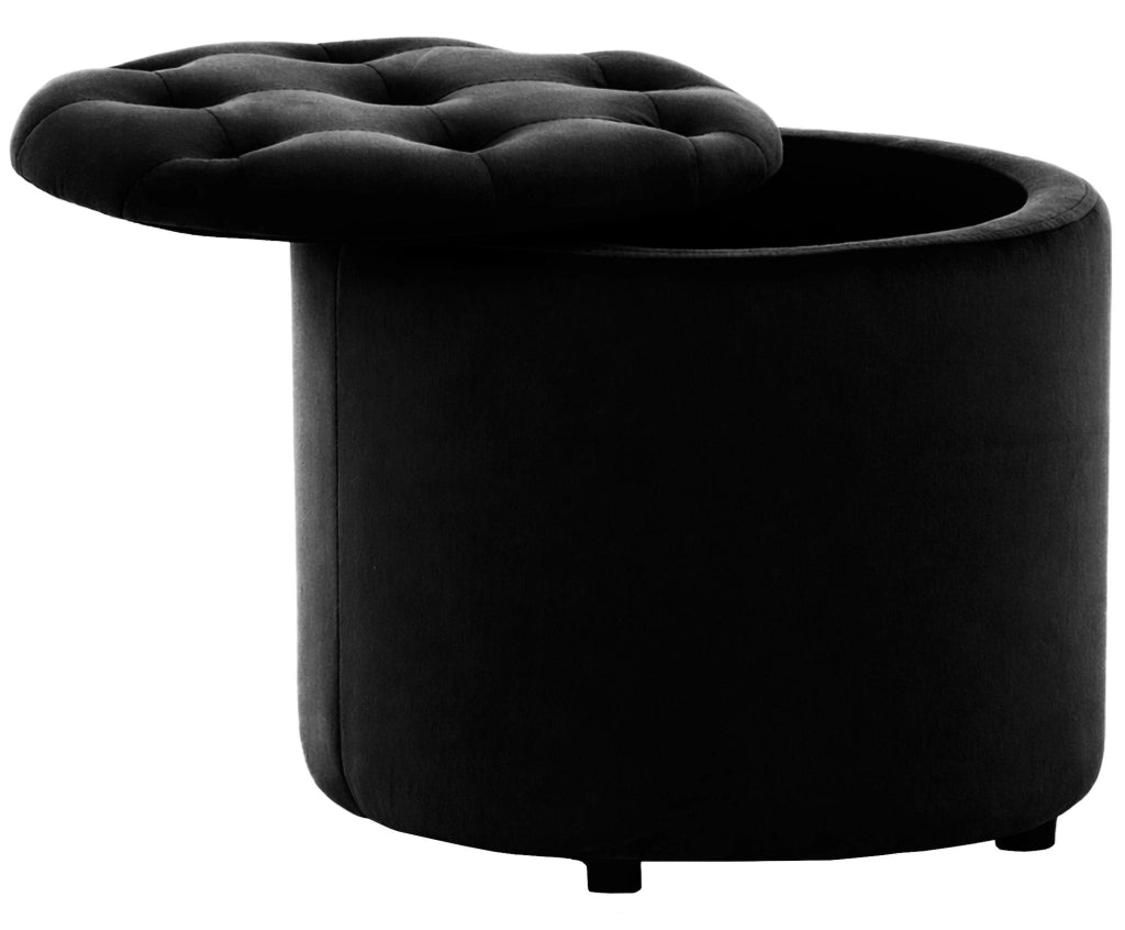 Pouf Contenitore Pantin In Velluto nero