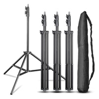 Set 4 stativi per luci FT-8051 max 5 kg e altezza fino a 260 cm, cavalletto fotografico per faretti LED flash ring light attrezzature foto e video, adattatore 3/8" e borsa