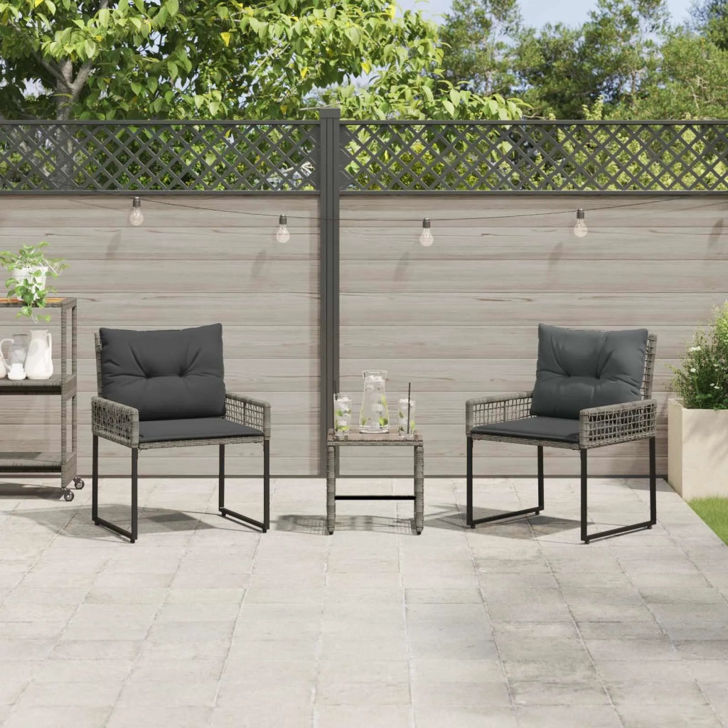 Set di Mobili da Esterno con cuscino 3 pcs Grigio