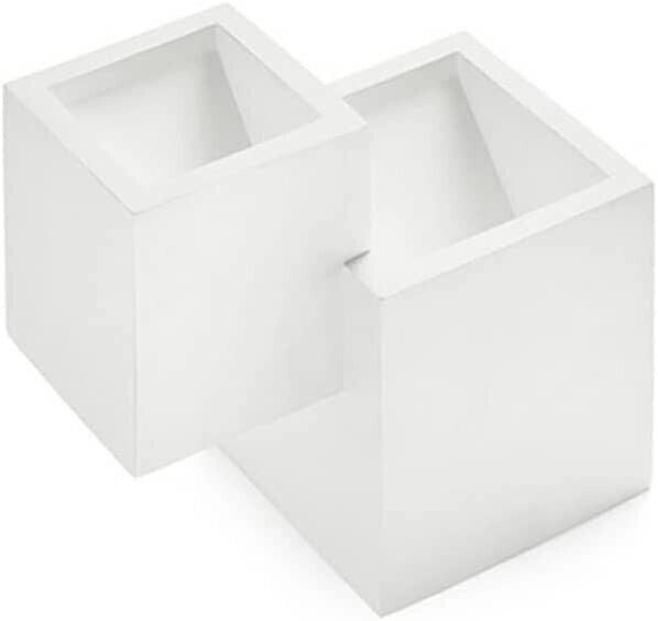 Applique in gesso dal design moderno forma doppio cubo attacco per lampadine G9