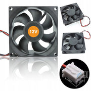 Ventola 80x80x25 mm 2PIN 12V – Raffreddamento Efficiente e Silenzioso | 2000 RPM, 35 CFM, 25 dBA