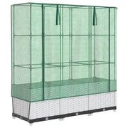 Aiuola rialzata/fioriera con copertura effetto rattan 120 x 40 x 138 cm bianco 02_0038737