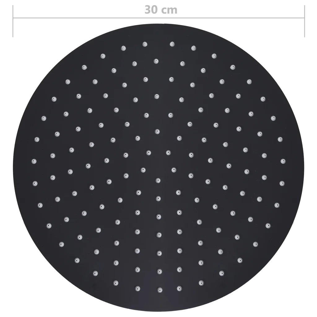 Testa Doccia a Pioggia in Acciaio Inox 30 cm Rotonda Nera 147692