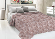 Copriletto Piquet Primavera Estate 100% Cotone Disegno Tropical Felce - Singolo - Rosa