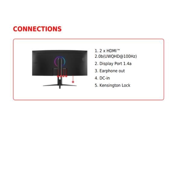 Msi mag 342cqr e2 monitor pc 86,4 cm (34") 3440 x 1440 pixel ultrawide quad hd lcd nero - 9S6-3DB64H-068