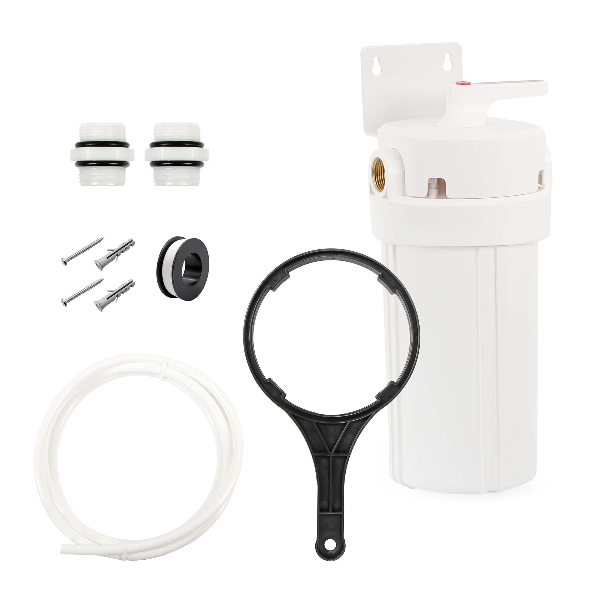 Naturewater Prefiltro, filtro a cartuccia da 10" in PP, per acqua potabile con funzione di controlavaggio, pressione di esercizio 1,5-5 bar, filtraggio acqua domestica