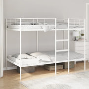 Letto a Castello senza Materasso-Struttura Letto a Castello Bianco 100x200 cm in Acciaio 659436