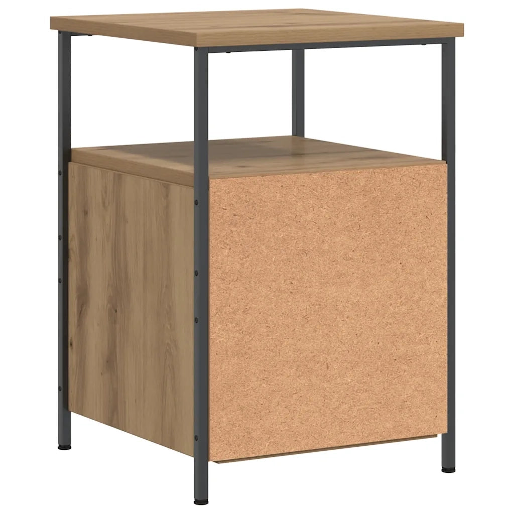 Comodino Rovere Artigianale 34x35,5x50 cm in Legno Multistrato