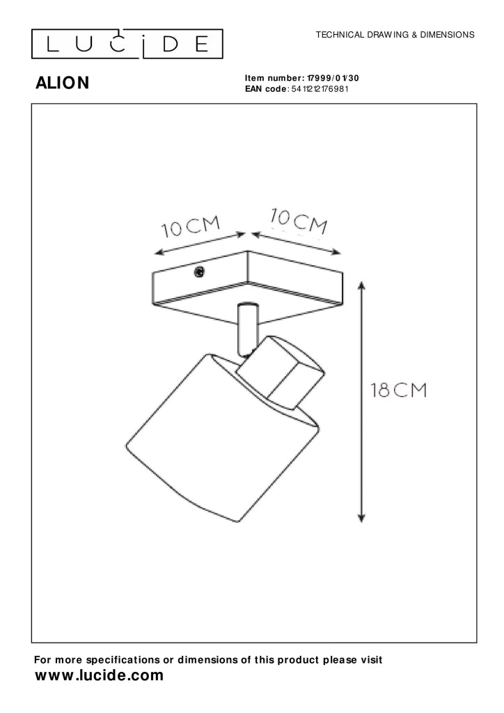 Faretto soffitto Alion Lucide E14 25W nero vetro 10cm