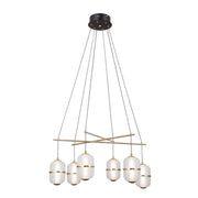 Sospensione tonda Alani Italux nera vetro LED 32W 6L
