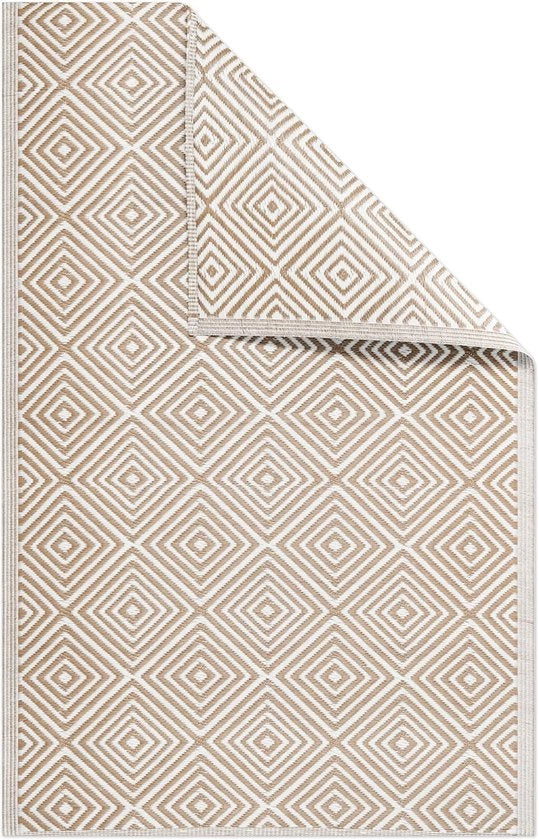 Tappeto quadrato per giardino e balcone - 120 x 180 cm - Copertura esterna marrone chiaro per giardino e balcone