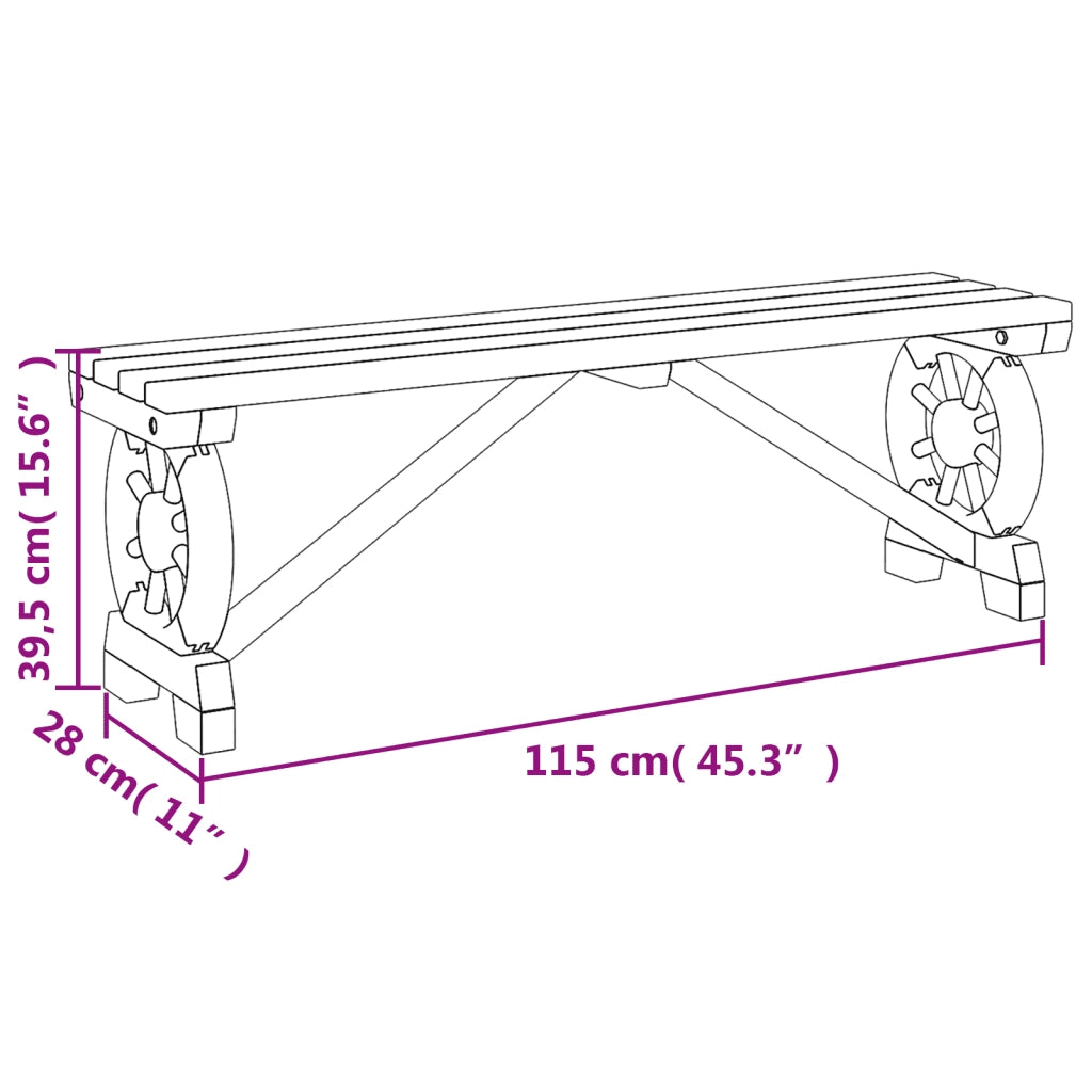 Panche da Giardino 2 pz in Legno Massello di Abete 3207136
