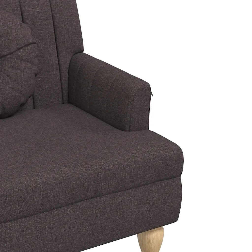 Panca con Cuscini Marrone Scuro 113x64,5x75,5 cm in Tessuto CFW1477036